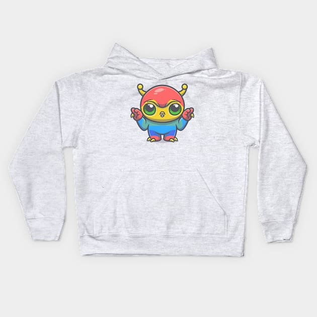 Galactic Gestures - The Non-Verbal Novice Kids Hoodie by C.Note